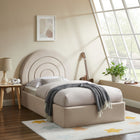 Modway Solana Arched Performance Velvet Twin Platform Bed - Almond-Arch-Shaped Headboard