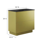 Modway Quantum 36" Bathroom Vanity - Black/Gold-8" Centerset Holes