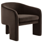 Modway Greer Performance Velvet Upholstered Accent Armchair - Chocolate Brown-Performance Velvet Fabric