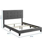 Modway Amira Performance Velvet Full Bed - Grey-Performance Velvet Upholstery
