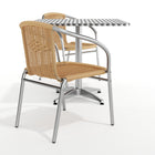 Flash Furniture 31.5'' Square Aluminum Indoor-Outdoor Table with 2 Beige Rattan Chairs (TLH-ALUM-32SQ-020BGECHR2-GG)-Assembly Required
