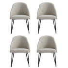 Manhattan Comfort Gracie 24.2" Modern Leatherette Upholstered Dining Chair - Stone and Black - Set of 4-Modern Dining Chair for Dining Room and Task Use. Set of 4