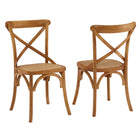 Modway Gear Dining Side Chair - Walnut - 2 Pack-Tapered legs