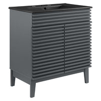 Modway Render 30" Bathroom Vanity - Grey/Black-Mid-Century Modern Style
