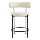 Modway Albie Boucle Fabric Counter Stools - Ivory/Black - 2 Pack-10