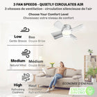Bell+Howell 15.7 in. Socket Fan Warm Light with Remote - White-4.5 in. socket extender included with each fan
