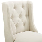 Modway Baronet Tufted Button Upholstered Fabric Counter Stool - Beige-Bar Stool Weight Capacity: 500 lb