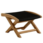 Modway Vienna Outdoor Patio Teak and Rope Folding Ottoman - Natural/Black-Folding Ottoman Stool