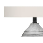 Monarch Specialties 27" H Table Lamp - Grey Resin / Ivory / Cream Shade-Assembled dimensions: 15 in. L x 15 in. W x 27 in. H. base: 7 in. L x 7 in. W x 15 in. H. shade: 15 in. L x 15 in. W x 10 in. H