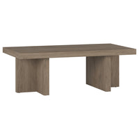 Hudson&Canal Dimitra 44"W Rectangular Coffee Table - Antiqued Grey Oak-A modern transitional design for your living room, den, and more