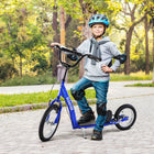 Aosom Kids Scooter with Adjustable Handlebar, Front and Rear Dual Brakes - Blue-Material: Steel, Aluminum alloy, Rubber, PP 
