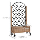 Outsunny Raised Garden Bed with Metal Trellis-Planter with drainage holes: space for plants and flowers, and water doesn't build up inside
