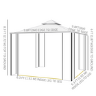 Outsunny 10 ft W x 10 ft L Patio Gazebo - Outdoor Gazebo Canopy - White-Blocks most of the sun's UV rays to reduce heat and keep you cool