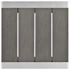Modway Shore Outdoor Patio Aluminum Side Table - Silver Grey-Black Plastic Foot Caps