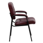 Flash Furniture Leather Executive Side Reception Chair with Black Metal Frame - Burgundy-Burgundy LeatherSoft Upholstery