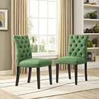 Modway Duchess Fabric Dining Chair - Green - 2 Pack-Luxuriously Tufted Button Back