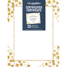 Geographics Gold Star Certificates - Gold Foil -  8.5" x 11"  - 25 Pack-Honor your students, athletes, or employees when they exceed expectations with Geographics Gold Star Certificates