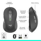Logitech Signature Plus M750 L Wireless Mouse - For Large Hands - Graphite -Works on multiple platforms: Experience seamless compatibility with Windows, macOS, Linux, ChromeOS, ipadOS, and Android operating systems with Logitech Signature Plus M750 L wireless Bluetooth mouse