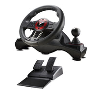 Flashfire 4-in-1 Force Racing Wheel Set for PC and Console-This complete racing set includes a feedback vibration steering wheel, gear shifter and pedal floor board