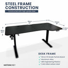 MotionGrey Ergo2 XL Adjustable Right L-Shaped Standing Desk with Memory Settings - 63" x 24" - Black Top - Black Frame-Industry Leading - The MotionGrey Black Standing desk has an extended height range from 73cm to as high as 118cm. The MG keypad can set your favorite sitting and standing heights, then simply press on the saved setting to return to that position.