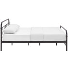 Modway Maisie Stainless Steel Queen Bed Frame - Brown-Non-Marking Foot Caps