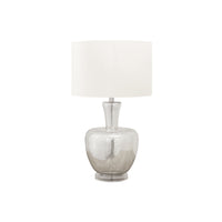 Monarch Specialties 26" H Contemporary Table Lamp - Silver Glass / Ivory / Cream Shade-Glamourize your decor with this contemporary 26"h table lamp, featuring a stylish silver glass body on a clear acrylic base and an elegant ivory fabric shade, perfect for adding a touch of sophistication to any room