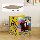 PawHut 2-in-1 Cardboard House Cat Scratcher with Catnip-Includes a bonus catnip pouch to attract your cat to its new toy 