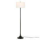 Hudson&Canal Josephine 62" Tall Floor Lamp with Fabric Shade - Blackened Bronze/White-Rated for one 100W incandescent bulb - 9W LED bulb, 23W fluorescent (CFL) bulb, or 9W self-ballasted LED bulb, E26-base bulb, Bulb not included