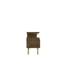 Manhattan Comfort Yonkers 62.99" Mid-Century Modern TV Stand - Rustic Brown-Geometric Open Floating Top Shelf with Beveled Design