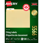 Avery 5566 Permanent Inkjet/Laser Filing Labels with TrueBlock, White, 1500 Pack-Ideal for all types of file folders, documents, binders and small objects