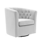 Modway Prospect Tufted Performance Velvet Swivel Armchair - Light Grey-Modern Barrel Back Armchair