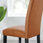 Modway Parcel Dining Faux Leather Side Chair - Tan-Dense Foam Padding