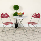 Flash Furniture HERCULES Series Plastic Fan Back Folding Chair - Burgundy-18 Gauge Steel Frame