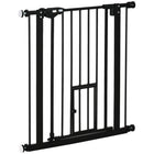 PawHut 29-32 Inch Pet Gate with Cat Door-Double locking system ensures your pet is secured in a place and provide maximum safety