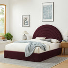 Modway Solana Arched Performance Velvet Full Platform Bed - Mulberry-Arch-Shaped Headboard