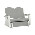 Suncast Adirondack Glider - Dove Grey-Contoured seat and backrest for ergonomic comfort.