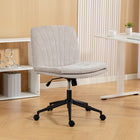 HOMCOM Criss Cross Armless Wide Office Chair with Wheels - Beige-Adjustable height and gentle tilting function help you find your personal comfort