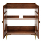 Modway Vernon 30" Fluted Wood Vanity Cabinet Without Sink - Walnut-Assembly Required