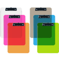 Davis Group Transparent Plastic Clipboards with Lever Clip - 9" W x 12" H - Assorted Fashion Colours - 6 Pack-Clipboards are made of tough, durable injection molded plastic and feature smooth edges