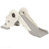 Qaba 3-in-1 Toddler Slide with Basketball Hoop and Climber - Cream White-3-in-1 design features slide, climber and basketball hoop for versatility 