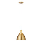 Hudson&Canal Madison 12" Wide Pendant with Metal Shade - Brass/Brass-Rated for one 60W incandescent bulb - 9W LED bulb, 13W fluorescent (CFL) bulb, or 9W self-ballasted LED bulb, E26-base bulb, Bulb not included