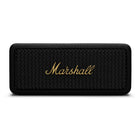 Marshall Emberton II Portable Bluetooth Speaker - Black & Brass-Emberton II delivers sound that is rich, clear and loud, like the artist intended. Experience absolute 360 degree sound with True Stereophonic, a unique form of multi-directional sound from Marshall - where every spot is a sweet spot