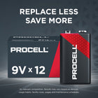 Duracell Procell 9V Alkaline Batteries - 12 Pack-Operating temperatures from -4F (-20C) to 129.2F (54C)