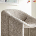 Modway Vivi Chenille Upholstered Accent Chair - Khaki-Tubular Metal Frame