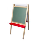 Crestline Deluxe Magnetic Paper Roll Easel - Green Chalkboard/White Dry Erase - 48" H x 24" W-Double hinged for stability at the top and features two rugged trays and sturdy steel leg braces.