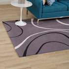 Modway Therese Abstract Swirl Area Rug - 5 ft W x 8 ft L - Charcoal Black/Ivory-Protect Floors From Traffic/Furniture