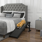 PawHut 59" L Pet Ramp with Non-slip Carpet - Black-Also a good decoration for your room 
