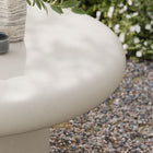 Modway Argos Indoor/Outdoor Patio Concrete Round Coffee Table - White-Cylindrical Base