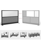 Luxor Modular Wall - 70" W x 48" H - Wide Black Frame, Frosted Acrylic, Cool Grey PET-Frosted acrylic and PET acoustic panel design