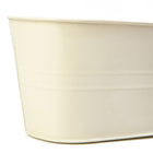 My Home My Living Oval Tin Containers 3-Piece Set - 10.5”W x 5.5”D x 4.75”H - Cream-Solid metal construction with shiny cream finish